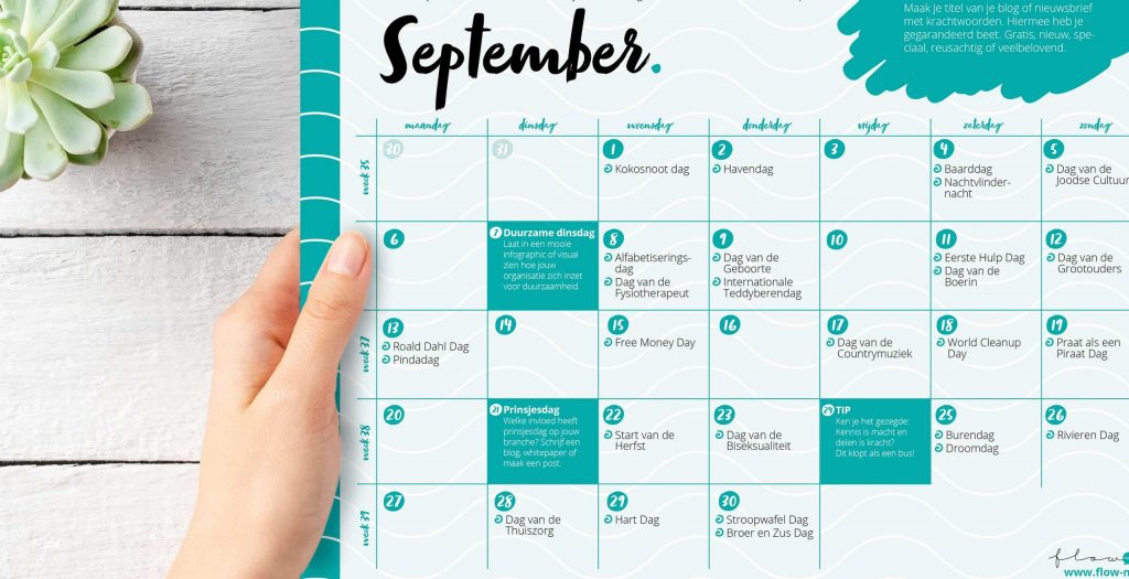 Flow Media - positieve flow kalender september