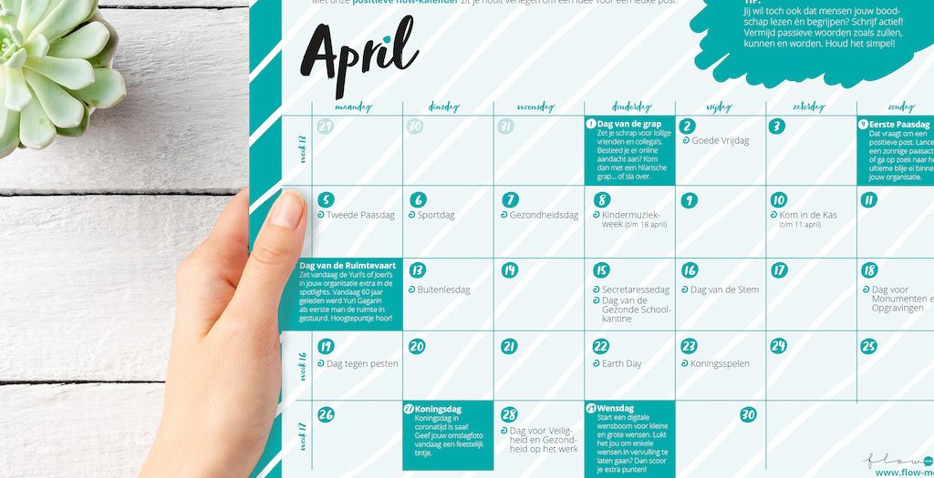 Flow Media contentkalender April 2021