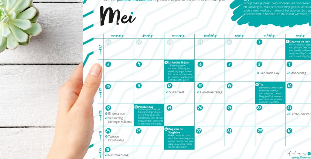 Flow Media - positieve flow kalender mei
